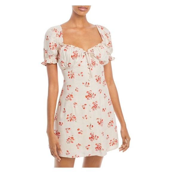 BARDOT Womens Beige Short Length Sweetheart Neckline Mini Shift Dress 6\S - Picture 1 of 3